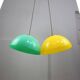 Vintage Italian Brass and Yellow Plexiglas Pendant Lamp