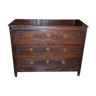 Commode Liégeoise Louis XVI in oak with carved ornamentation, three drawers.