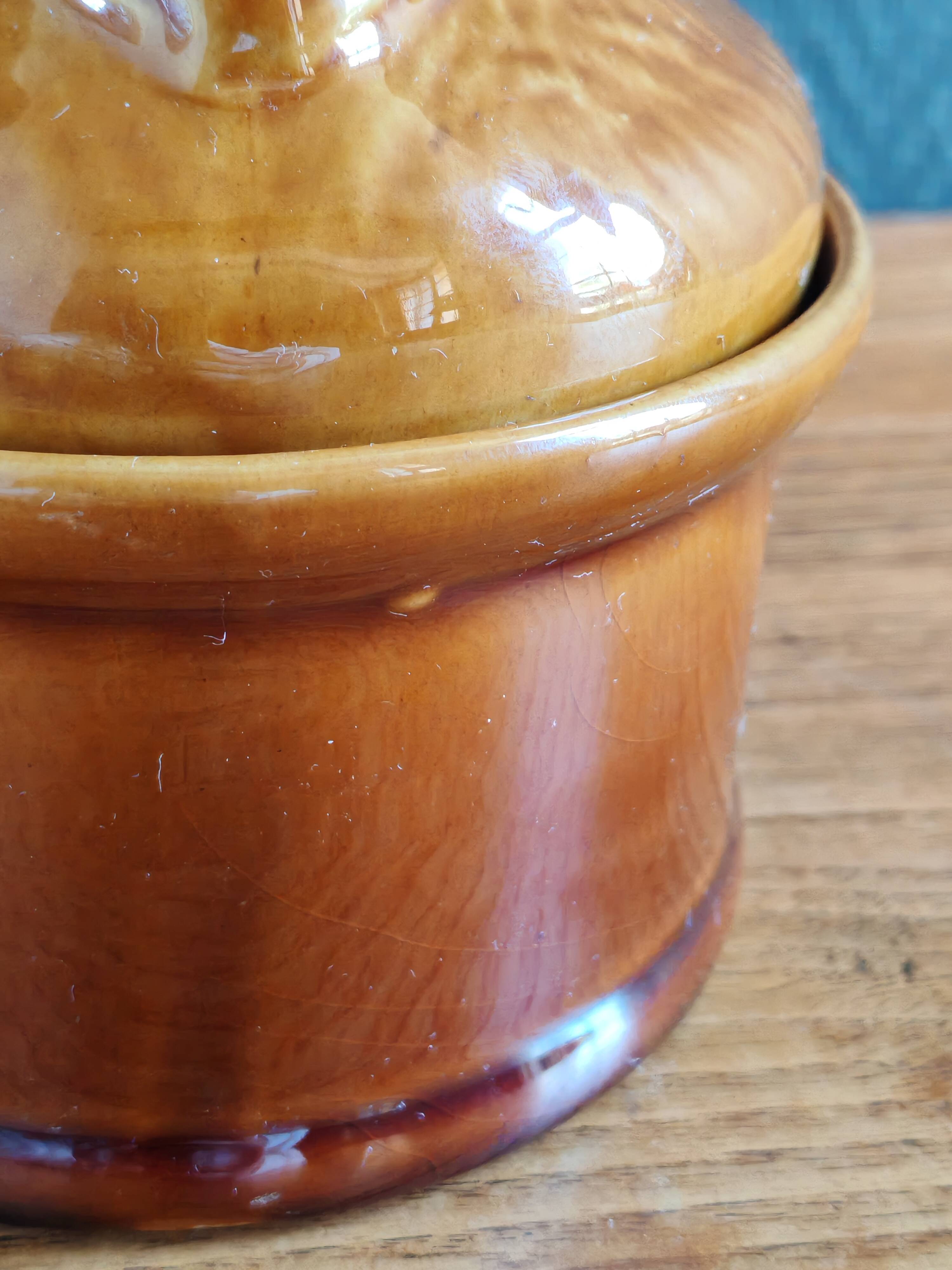 Terrine Vintage Tête de Sanglier en Céramique, Plat de Service Gibier