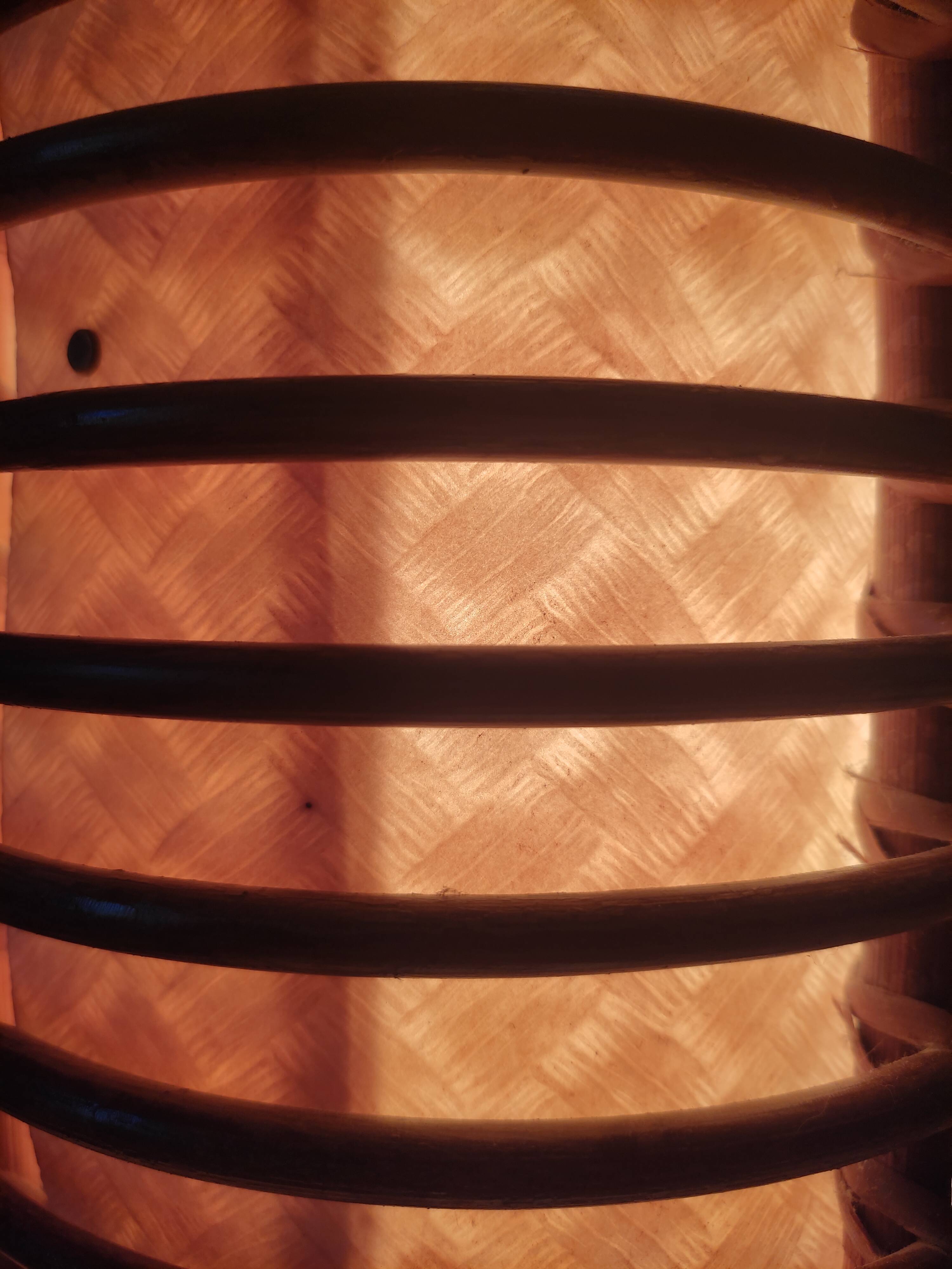 Cylindrical rattan lamp by Louis Sognot