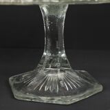 Support à gâteau Art déco transparent Support à gâteau en verre pressé à motif étoile