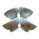 4 bols à facettes piédouche motif coquelicots Limoges