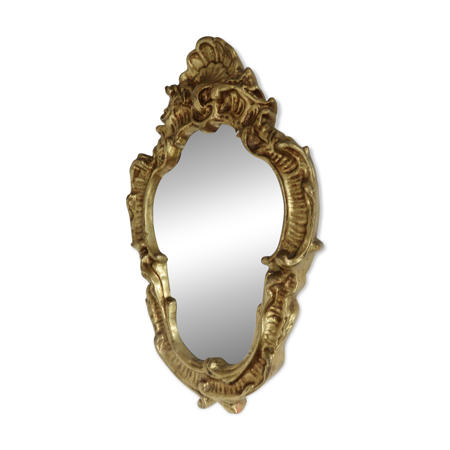 Miroir mural style baroque, en résine dorée, 1960/70