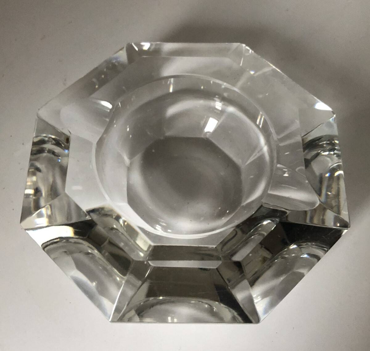 Val St Lambert octagonal crystal ashtray