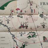 Petite carte recto verso de la France et de Paris