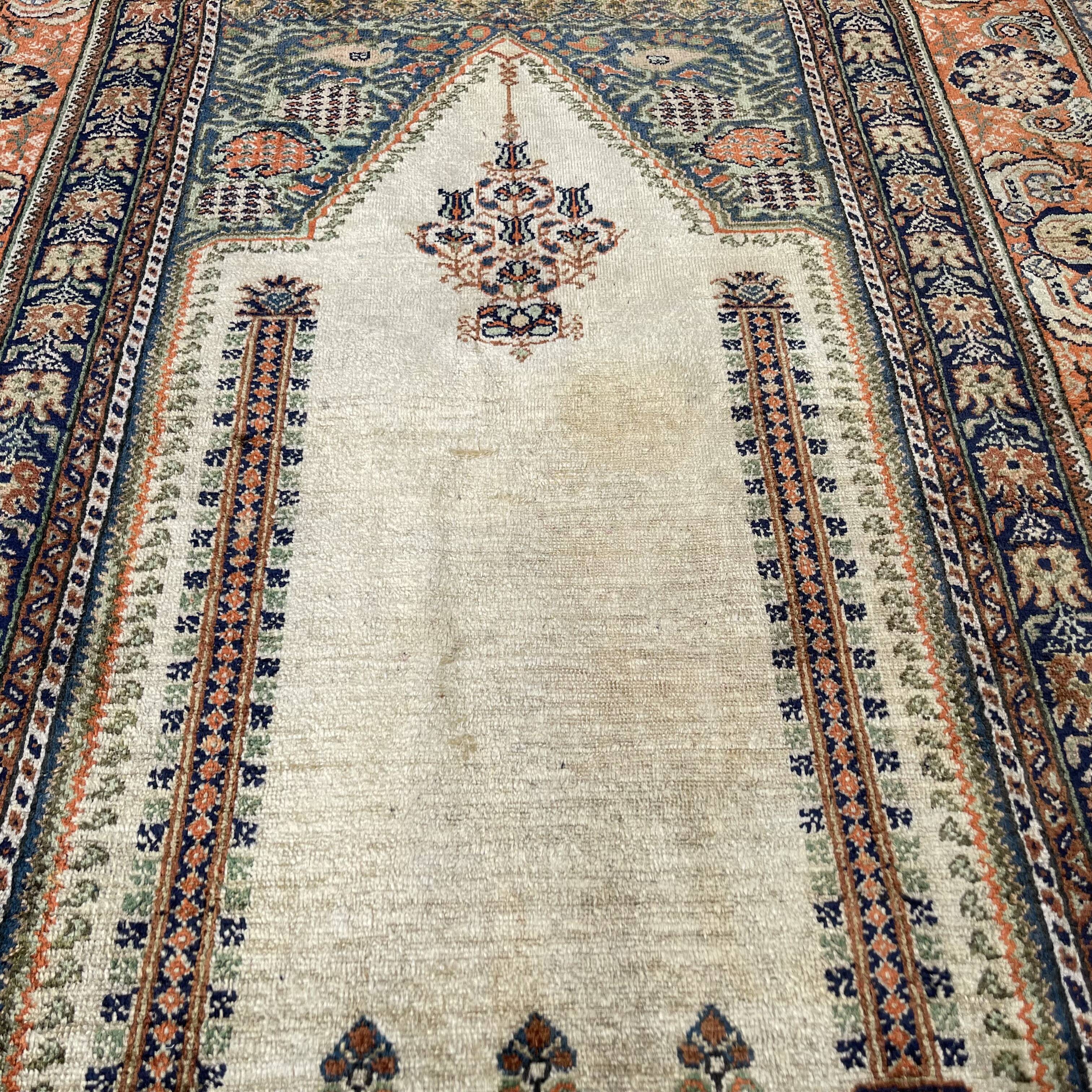 Vintage Turkish Silk & Wool  Rug , 186 x 120 cm