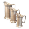 Set of 3 pewter pitchers 95%