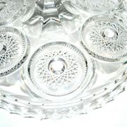 Coupe sur pied tarte compotier en cristal moulé à étoiles en médaillon
