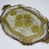 Golden hand-painted Venetian plate – Italy, mid-20th century