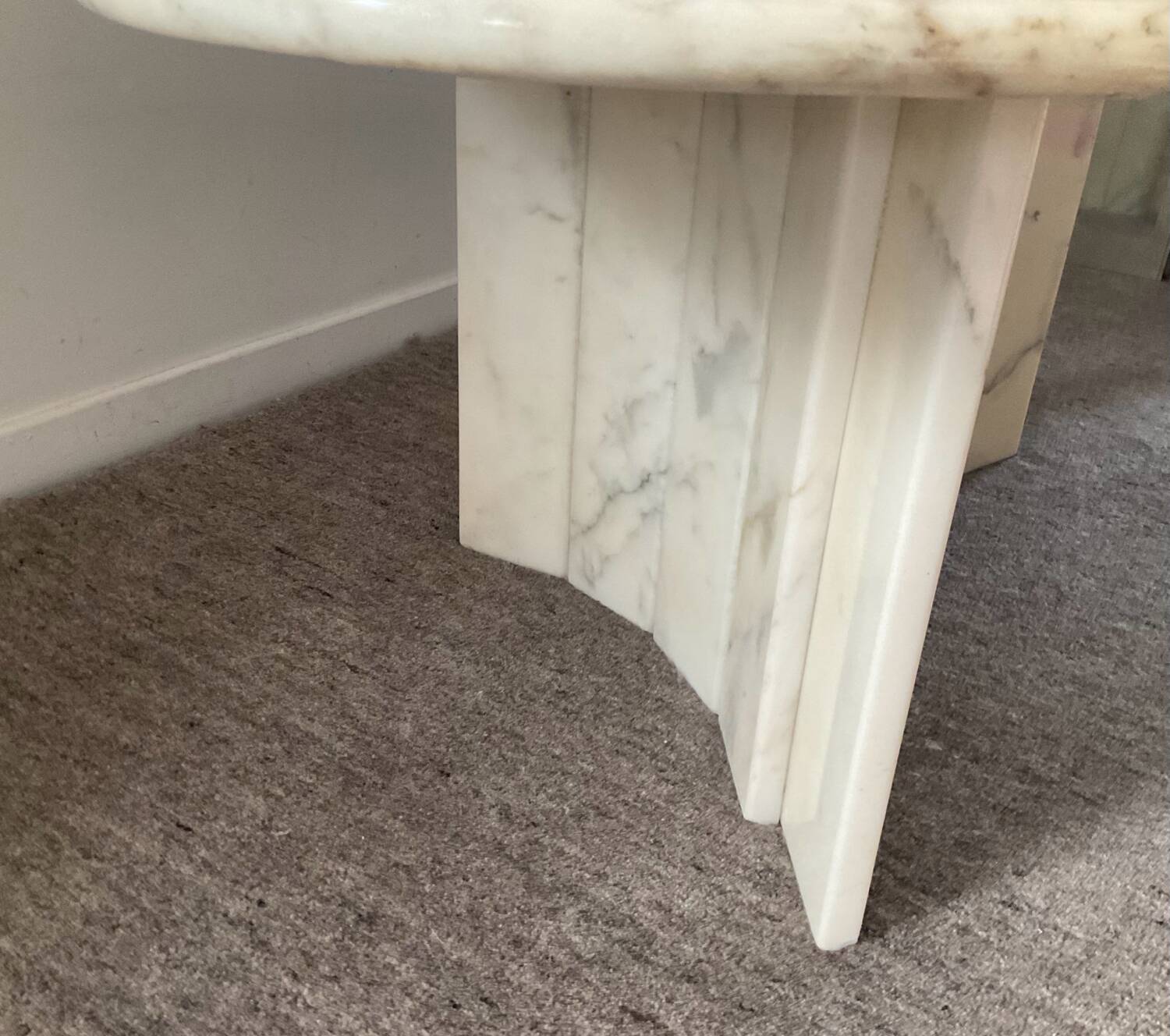 Vintage Carrara marble coffee table