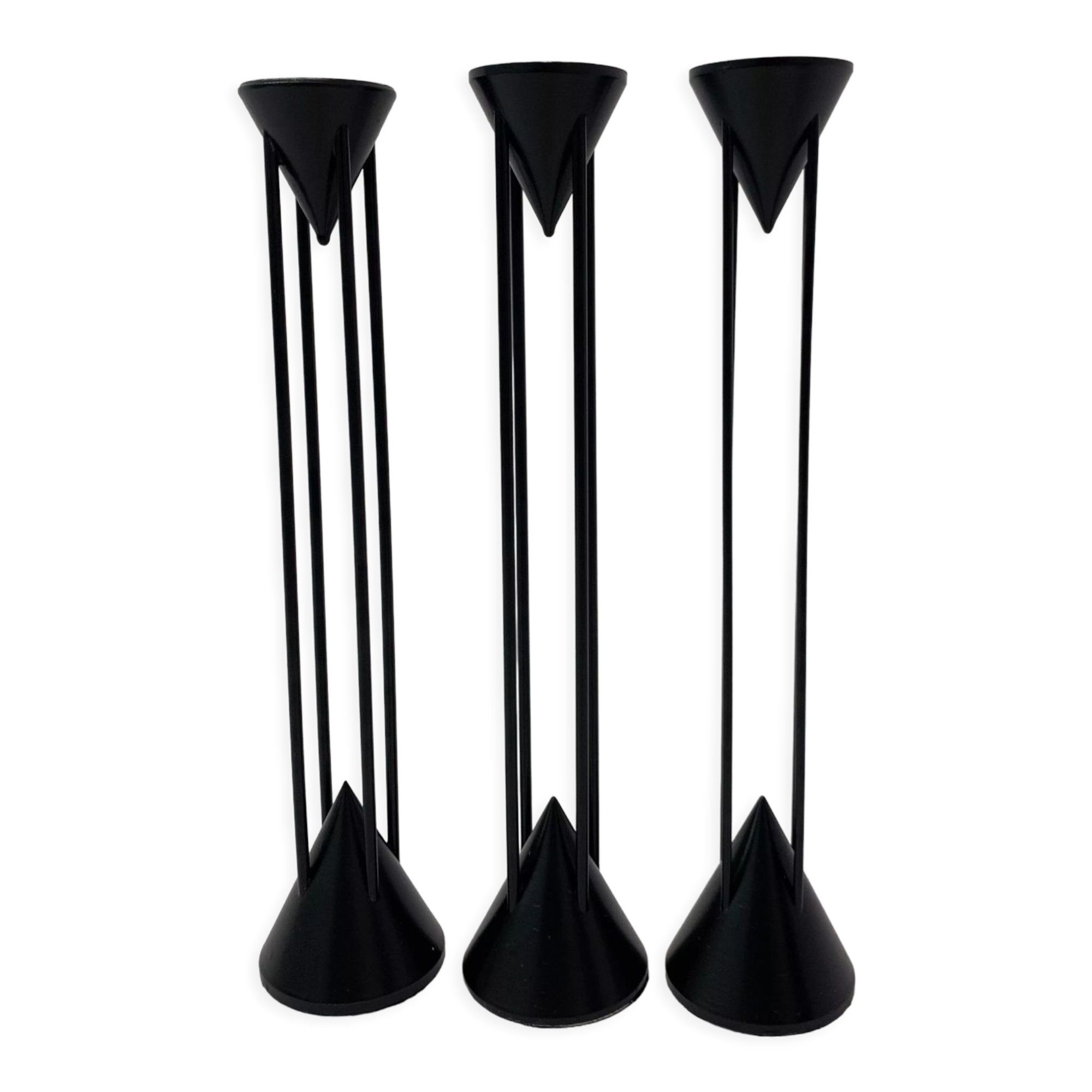 Set of 3 Post Modern candle sticks , 1980's