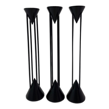 Set of 3 Post Modern candle sticks , 1980's