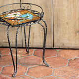 Wrought iron pedestal table Vallauris