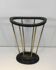 Umbrella stand in blackened wood and brass. Attributed to Jacques Adnet