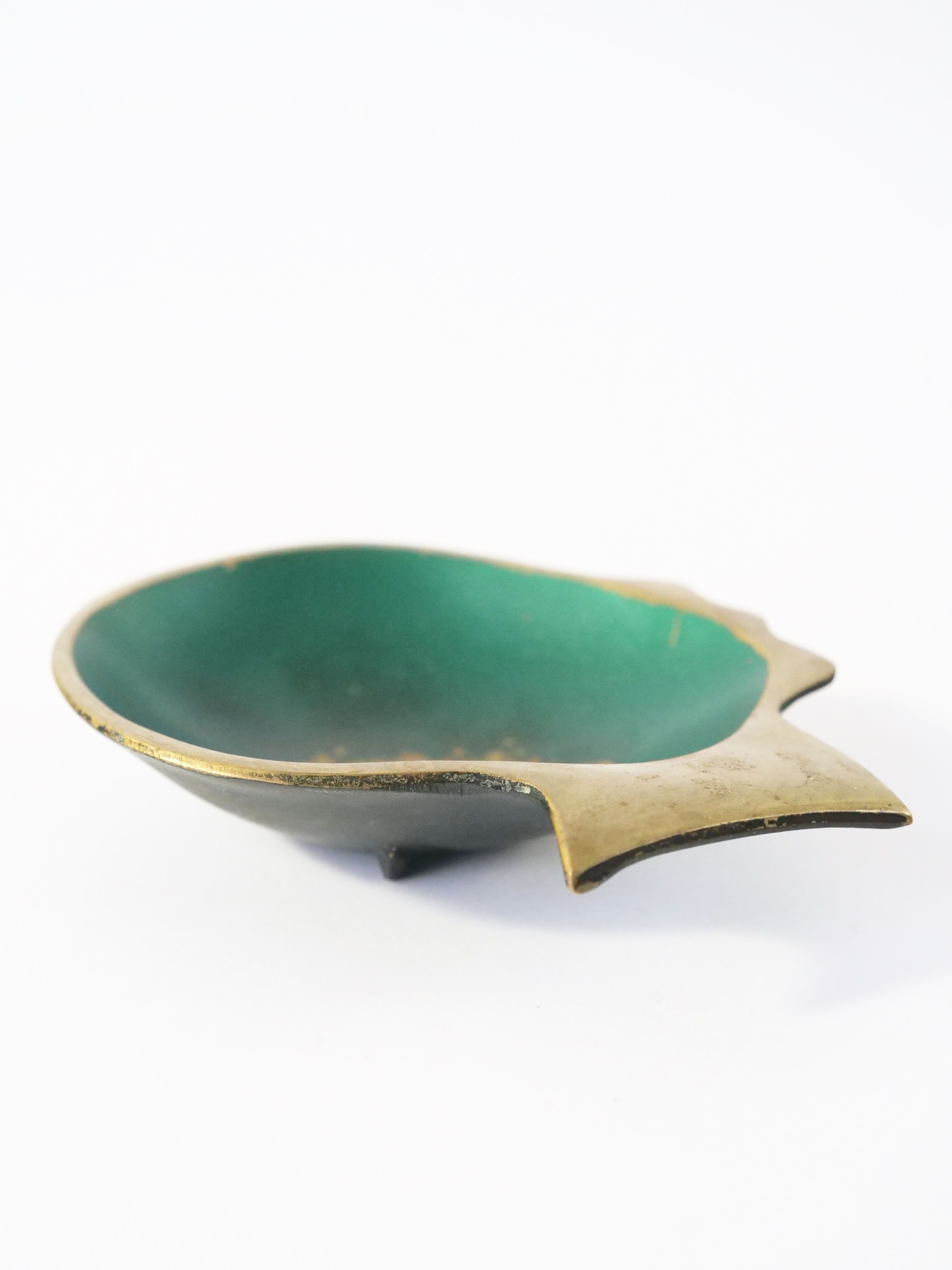 Brass catchall in Austrian design from the 1950s.