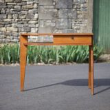 desk, tripod wooden desk, small French designer desk, modernist desk, 50's