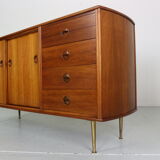 William watting wallnut & brass sideboard for fristho, 1955, denmark
