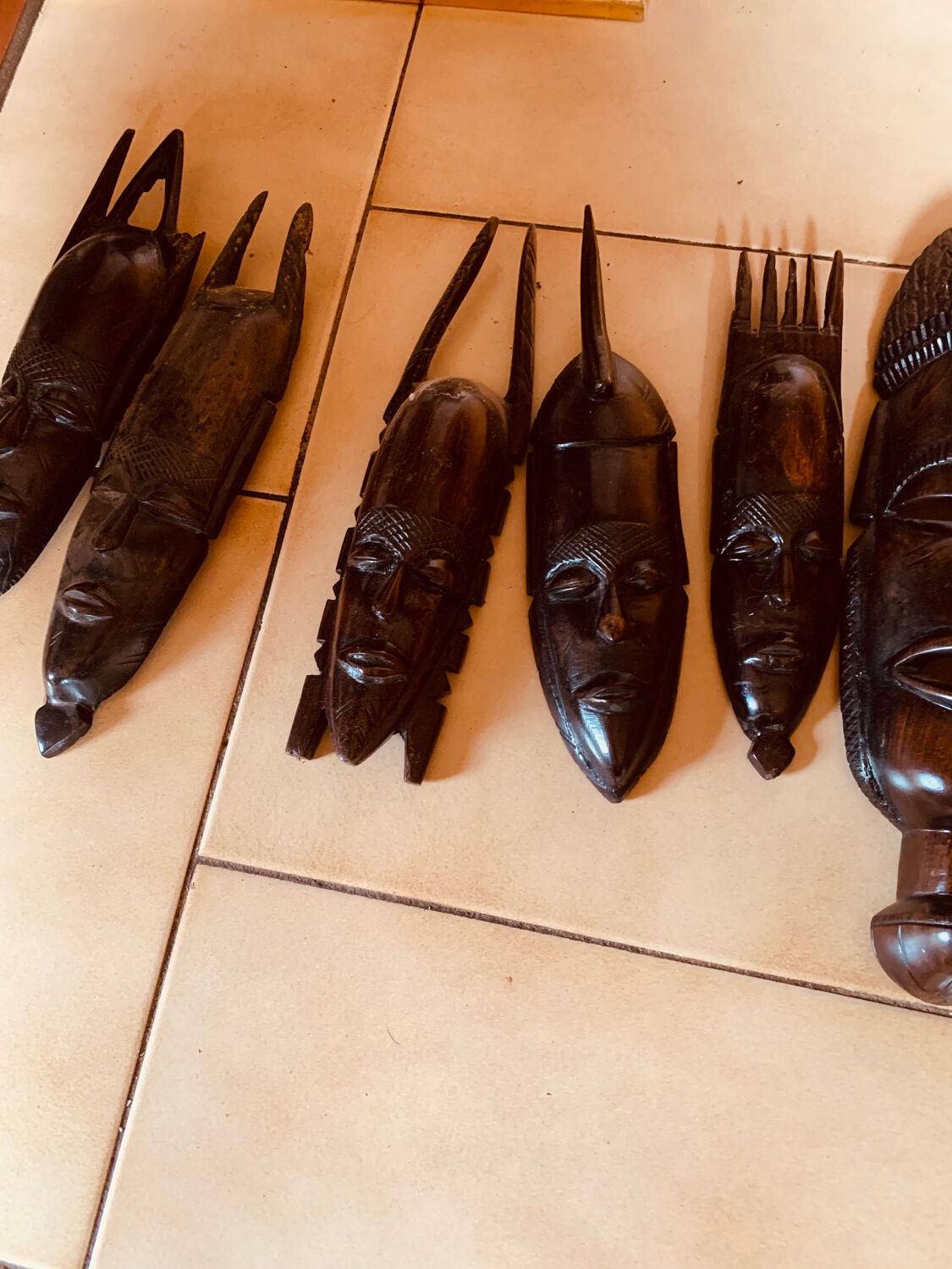 Set of 10 African masks