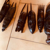 Set of 10 African masks