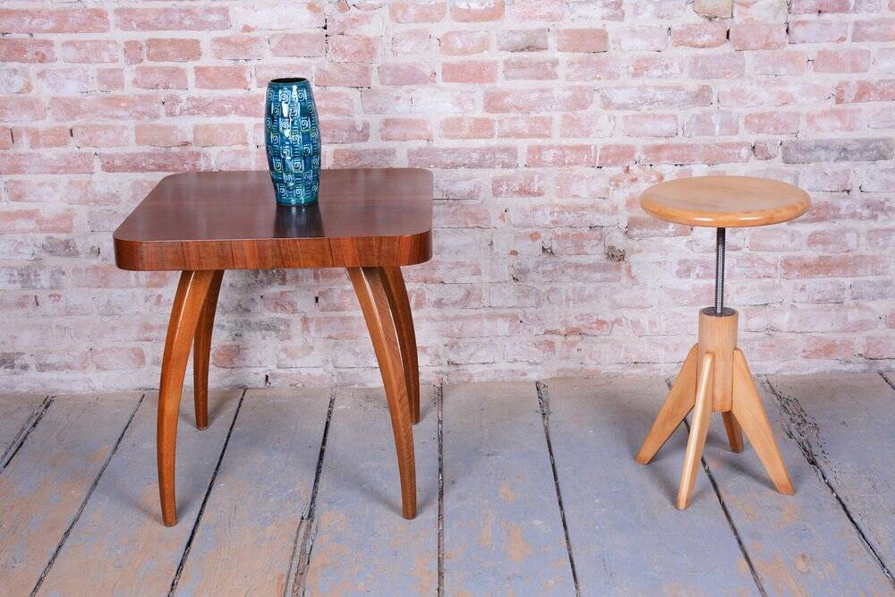 Mid-Century Piano Stool in Beech, Czech, 1940s