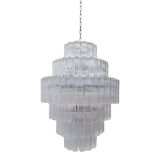 Paire de lustres contemporains en verre de Murano