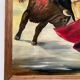 Oil on panel matador bullfighter and bull