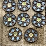 Vallauris ceramic oyster plates circa 1960 x8