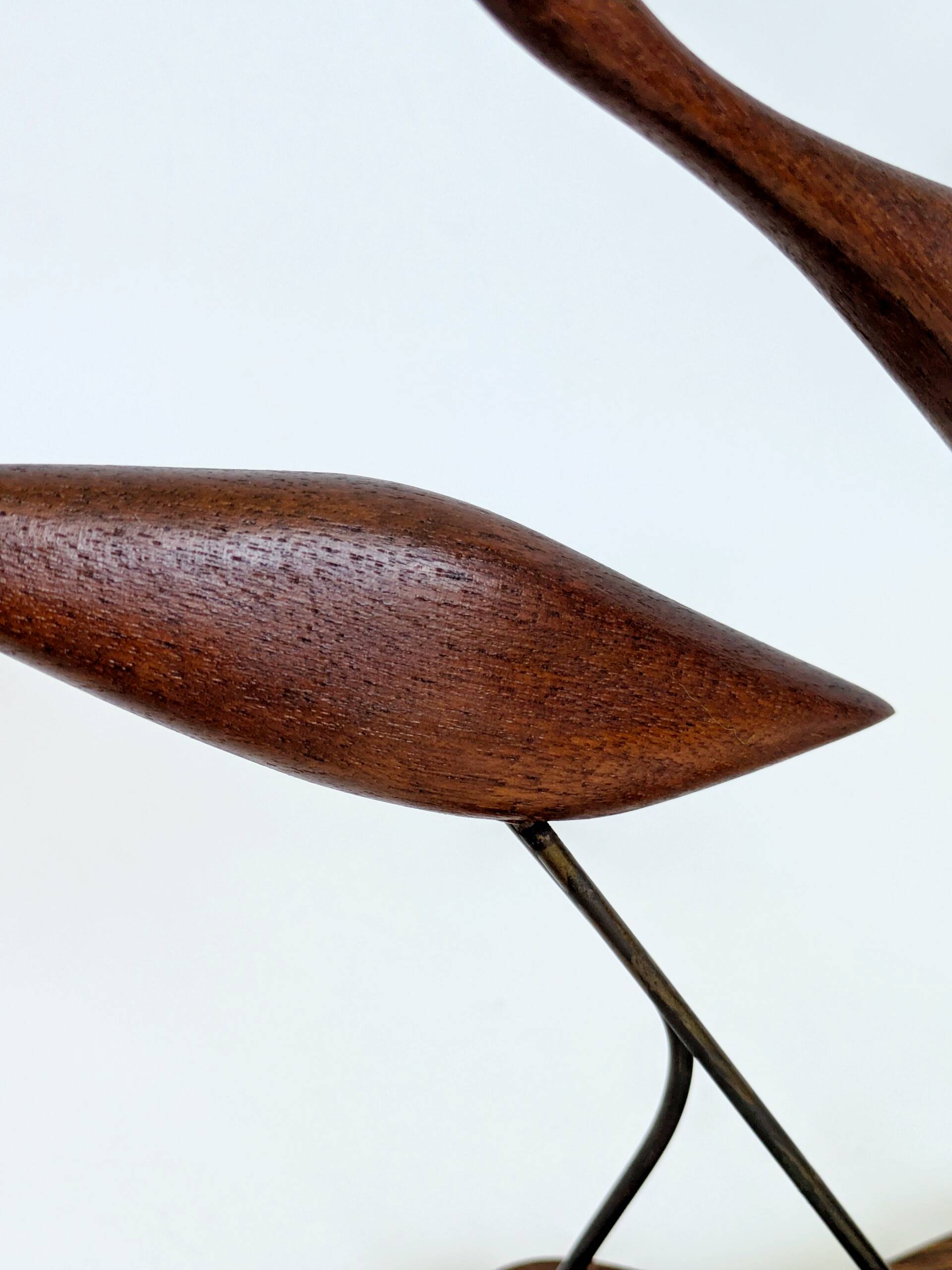 Scandinavian modernist sculpture cranes in teak.