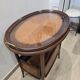 Folding tea table in marquetry wood - removable top