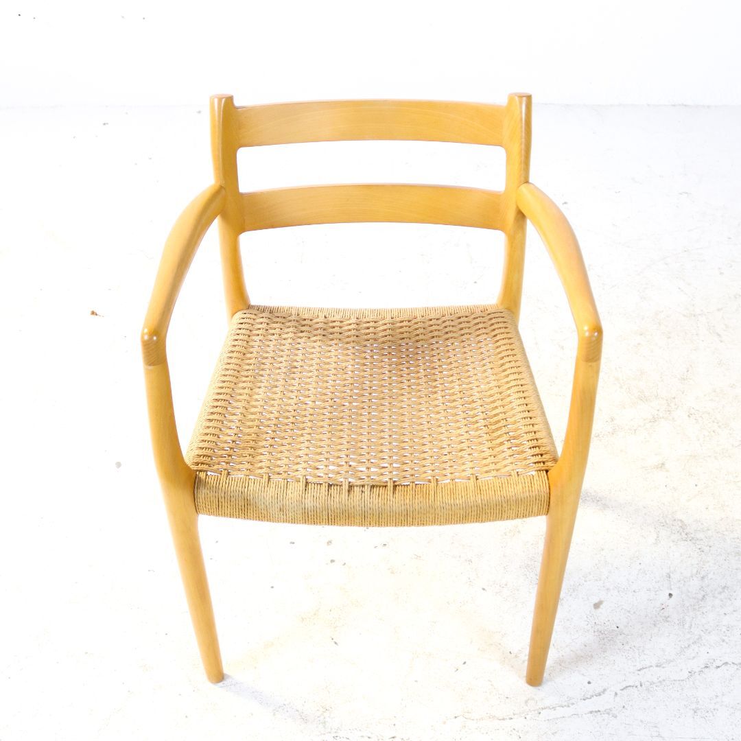 Oak Niels Møller model 67 papercord dining chair