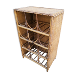 Vintage bamboo rattan bottle holder