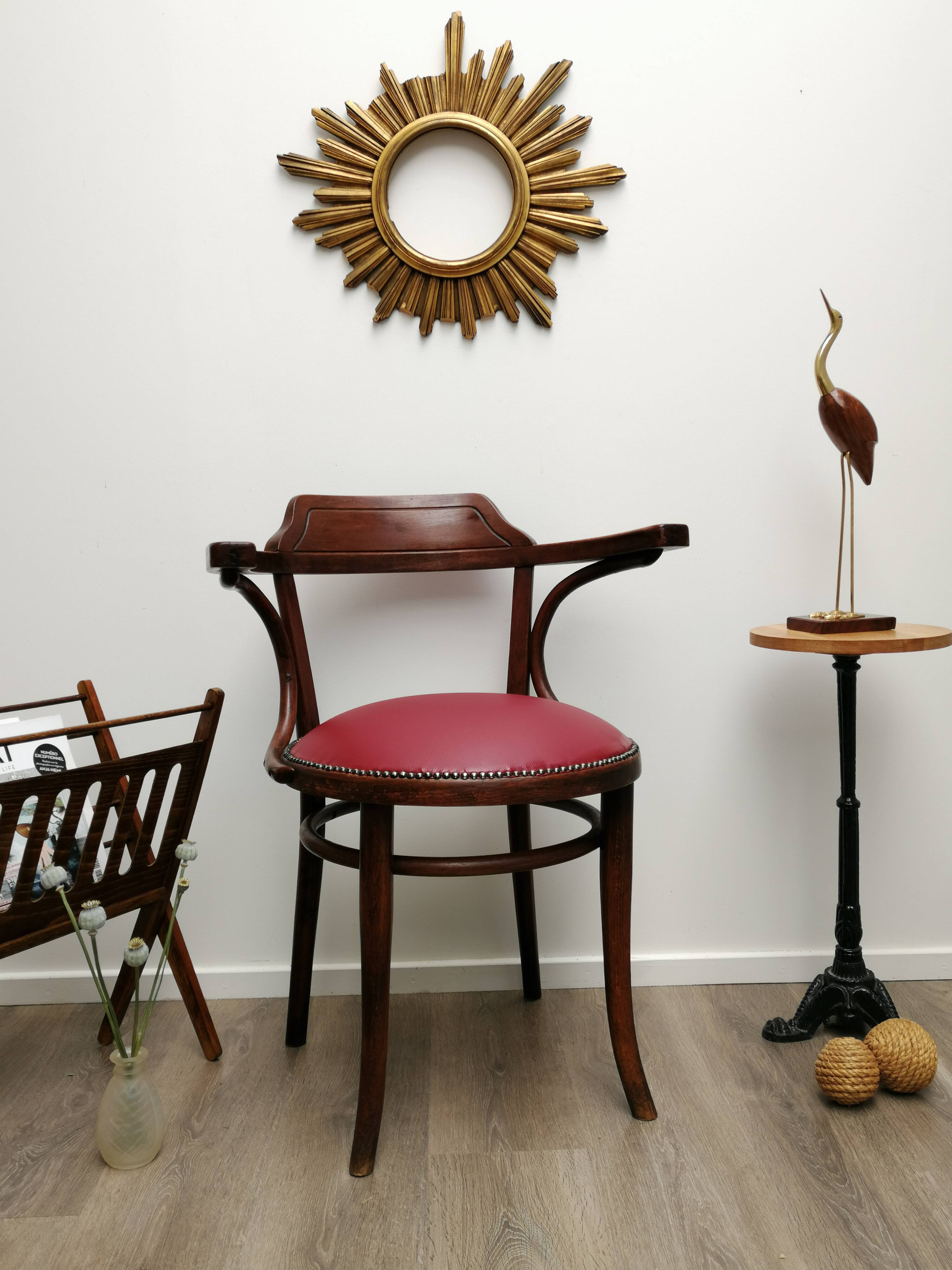 Reupholstered Thonet office chair No.6003