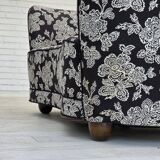 1960s, Danish 2-seater "Banan" sofa, black-white fabric, beech wood.