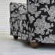 1960s, Danish 2-seater "Banan" sofa, black-white fabric, beech wood.