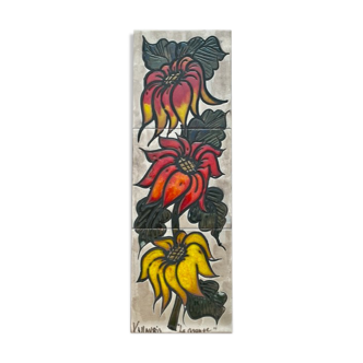 Tableau céramique Vallauris vintage "La Grange"