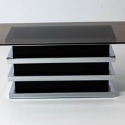 Table basse vintage noire et chromée par Belgo Chrom, 1970