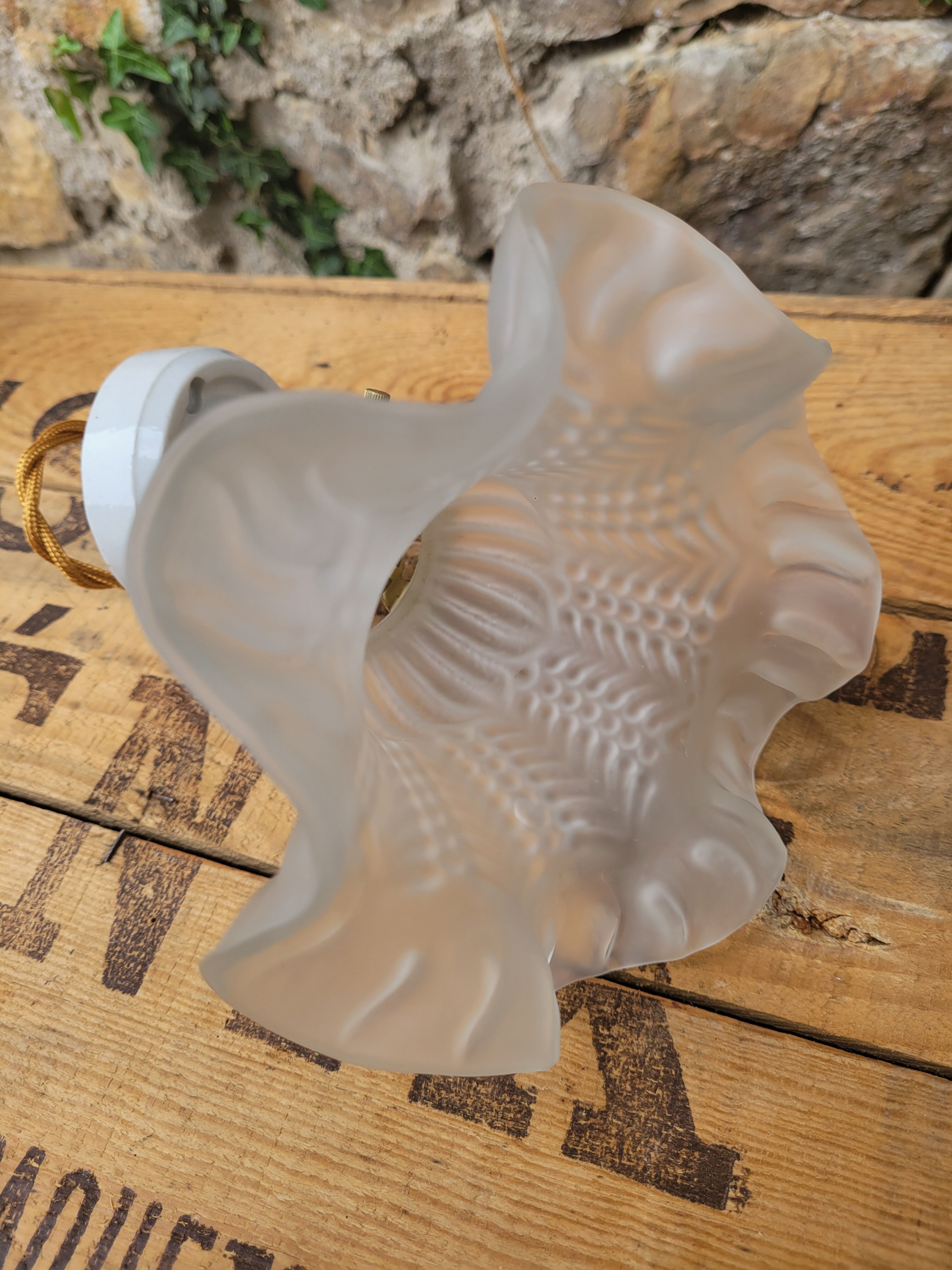 Glass and porcelain tulip sconce