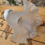 Glass and porcelain tulip sconce
