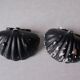 Set of 2 old soap holders cast iron shell 13 cm