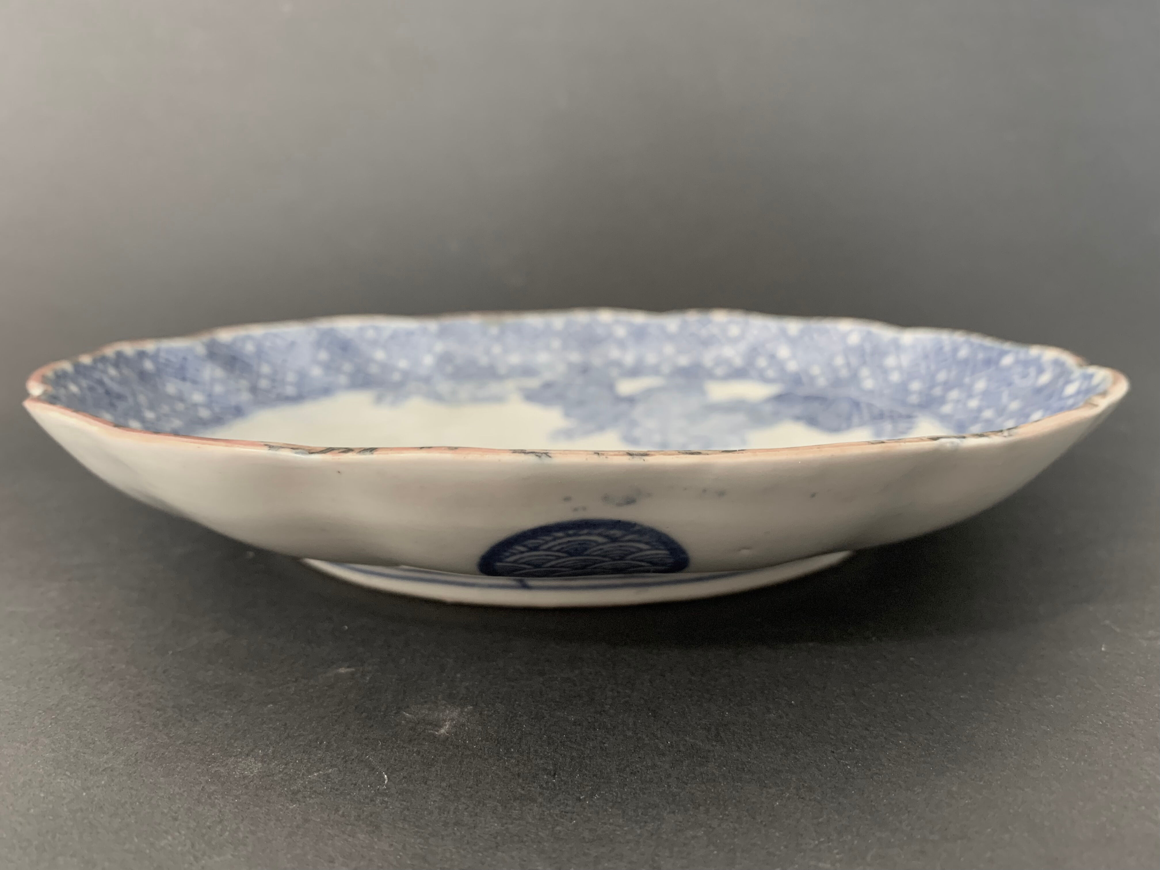 Chinese hollow plate inspired by the blue family of the Compagnie des Inde, mid-19th century