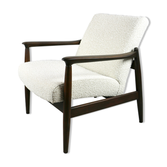 White Boucle GFM-64 Armchair attributed to Edmund Homa, 1970s