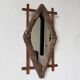 Rustic mirror wood 1900 folk art