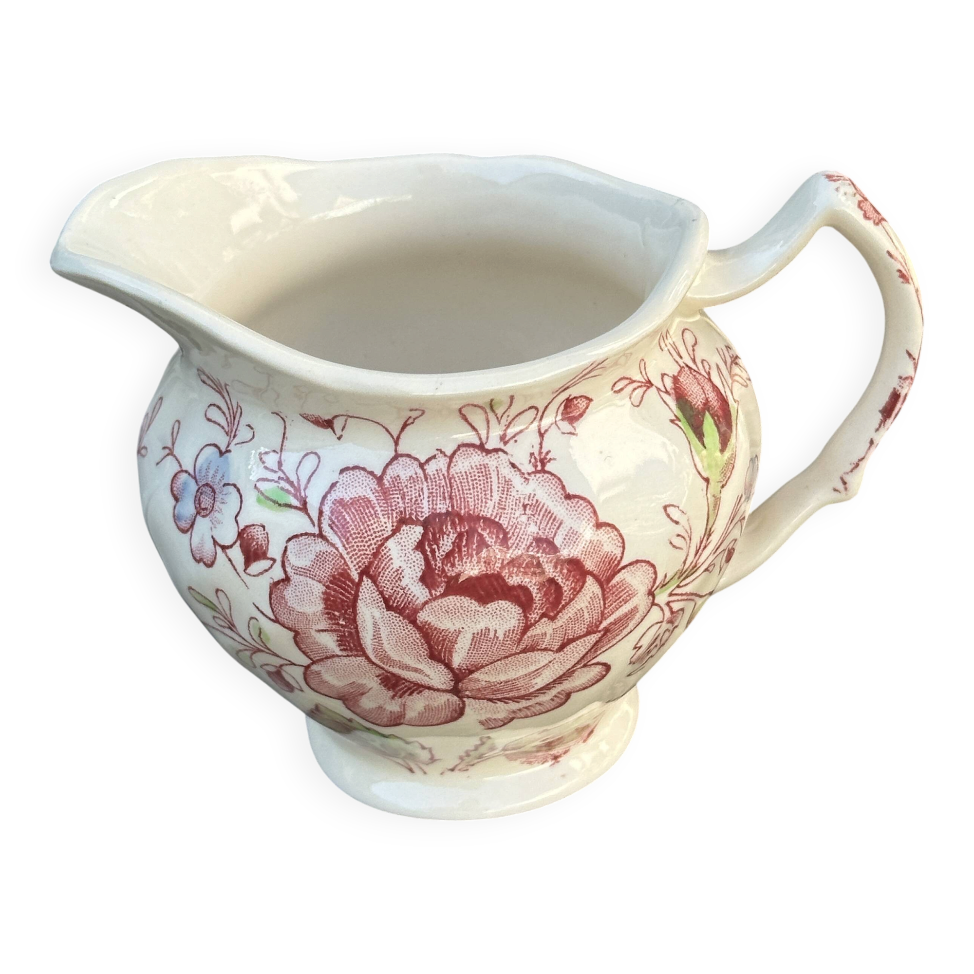 Pot a lit cremier en faïence anglaise johnson brothers rose chintz