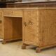 English desk in birch veneer with bee pattern marquetry from the 1950s.