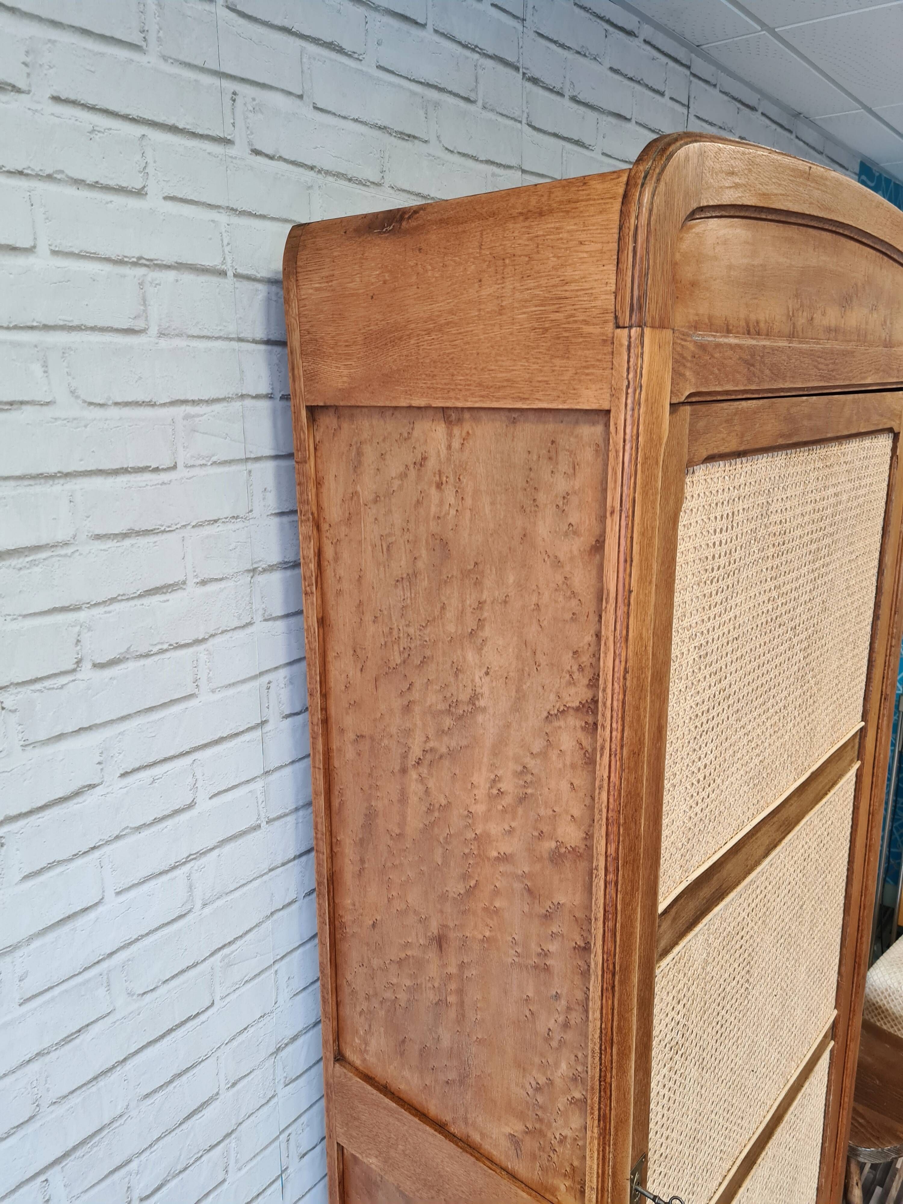 Renovated old oak cabinet, walnut magnifying glass and canning