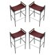 Par Taburete de Bar Classique Contemporain en Cuir Coñac avec Structure en Caoutchouc Noir