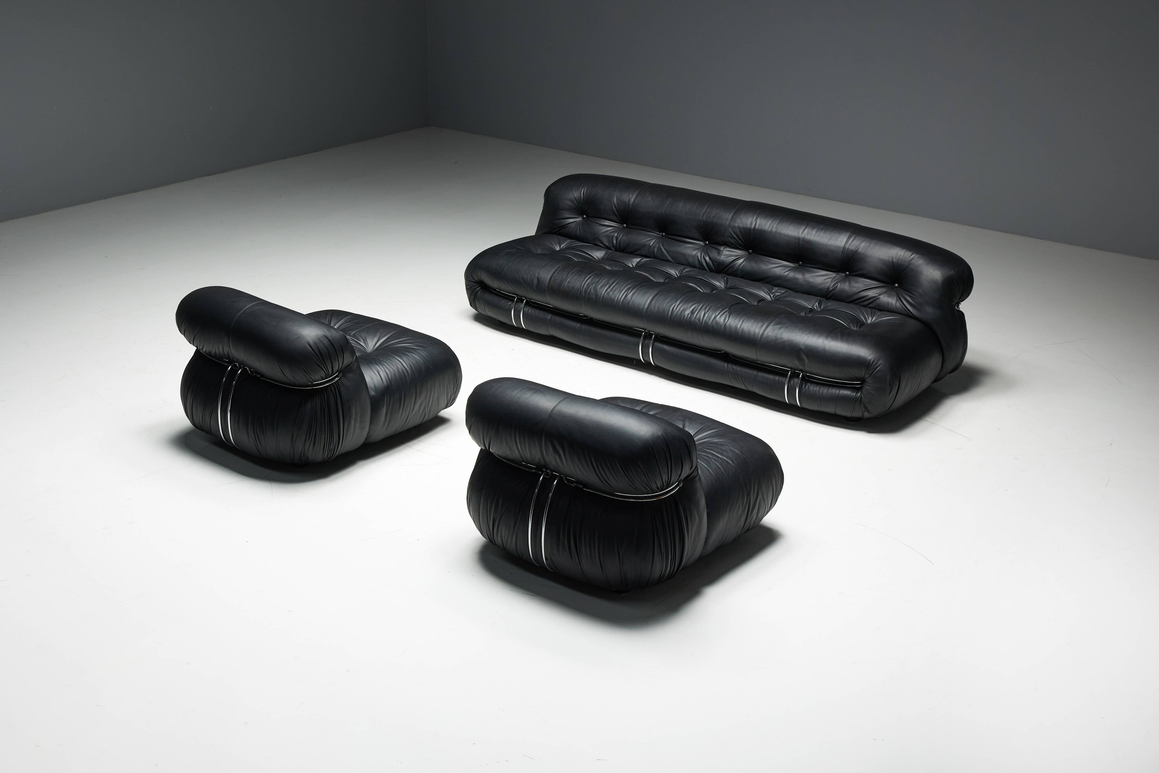 Soriana Lounge Chairs by Afra & Tobia Scarpa for Cassina, Italy, 1970s