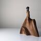 Sculptural table lamp in carved olive wood, organic modern 1970s
