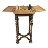 1950s walnut chess table