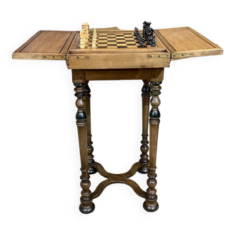 1950s walnut chess table